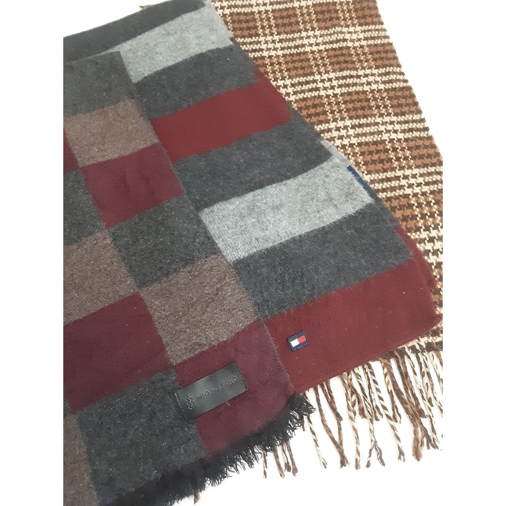 Soft Warm Scarves Lot Of 3 Tommy Mio Mirano Winter Multicolors Fringe